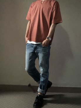 「アイテム（タンクトップ）」を使った、ちょこさん（メンズ・171cm・20代）の夏コーディネート