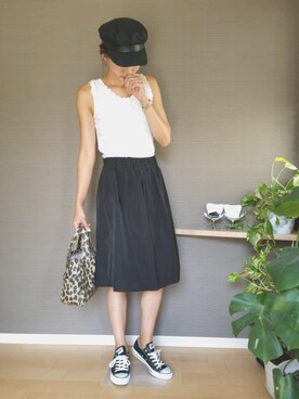 「rienda（リエンダ）のアイテム（キャップ）」を使った、sayakaaaさん（レディース・170cm）の夏コーディネート