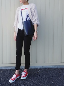 「CONVERSE（コンバース）のconverse（コンバース） ALL STAR OX（オールスターOX）（スニーカー）」を使った、sayakaaaさん（レディース・170cm）の春コーディネート