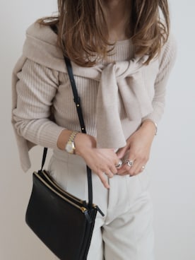 「PHILIPPE AUDIBERT（フィリップ オーディベール）の【WEB限定】PHILIPPE AUDIBERT（フィリップオーディベール）サークルリング  / 指輪（リング）」を使った、sayakaaaさん（レディース・170cm）の冬コーディネート