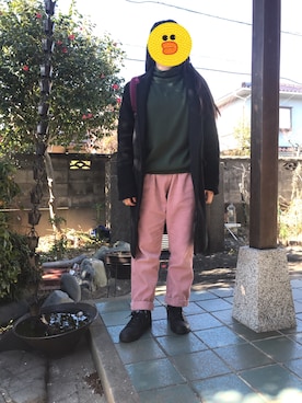 「ローリーズファーム(LOWRYS FARM)」｜「アイテム（チェスターコート）」を使った、まぁちゃんさん（レディース・149cm）の冬コーディネート