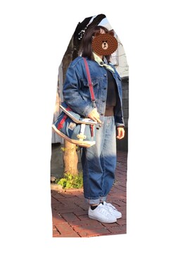 「70's」｜「アイテム（デニムジャケット）」を使った、まぁちゃんさん（レディース・149cm）の春コーディネート