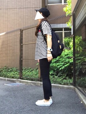 「MILKFED.」｜「アイテム（スリッポン）」を使った、MEGUMIさん（レディース・157cm）の春コーディネート