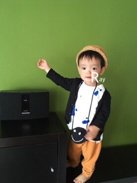 「no brand（ノーブランド）のアイテム（財布/小物）」を使った、rayさん（キッズ・80cm）の春コーディネート