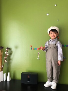 「no brand（ノーブランド）のアイテム（サロペット/オーバーオール）」を使った、rayさん（キッズ・100cm）の秋コーディネート