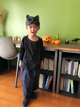 「アイテム（その他、ブラック系）」を使った、rayさん（キッズ・110cm）の秋コーディネート