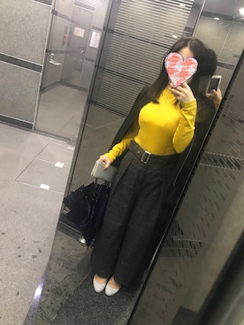 「マスタードイエロー」｜「アイテム（ブルゾン）」を使った、zoochanさん（レディース・153cm）の秋コーディネート