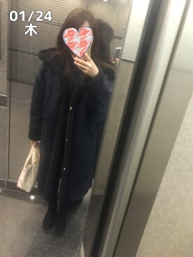 「CIAOPANIC TYPY（チャオパニックティピー）のアイテム（ムートンコート）」を使った、zoochanさん（レディース・153cm）の冬コーディネート