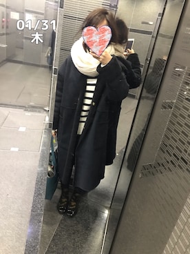 「CIAOPANIC TYPY（チャオパニックティピー）のアイテム（ムートンコート）」を使った、zoochanさん（レディース・153cm）の冬コーディネート