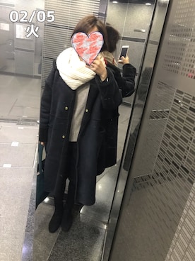 「CIAOPANIC TYPY（チャオパニックティピー）のアイテム（ムートンコート）」を使った、zoochanさん（レディース・153cm）の冬コーディネート