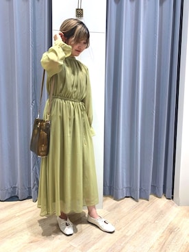 「Te chichi TERRASSE」｜「アイテム（ワンピース/ドレス）」を使った、kiyoriさん（レディース・157cm）の春コーディネート