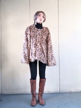 「正月」｜「アイテム（その他アウター）」を使った、t  i c aさん（レディース・153cm）の冬コーディネート