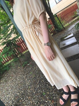 「Marc by Marc Jacobs（マークバイマークジェイコブス）のアイテム（アナログ腕時計）」を使った、りんこさん（レディース・165cm）の夏コーディネート