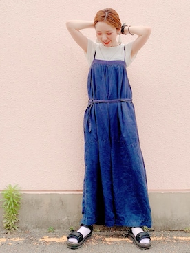 「Antgauge（アントゲージ）のアイテム（オールインワン・サロペット）」を使った、hiiiii27さん（レディース・160cm）の夏コーディネート