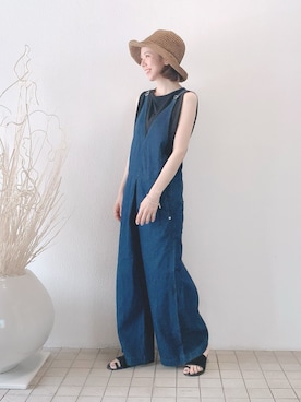 「Antgauge（アントゲージ）のアイテム（オールインワン・サロペット）」を使った、hiiiii27さん（レディース・160cm）の夏コーディネート