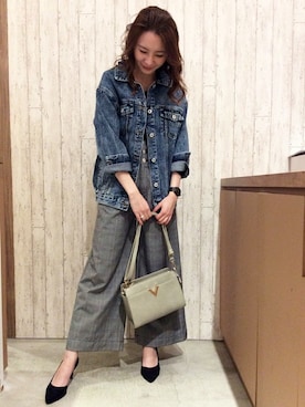 「VENCEEXCHANGE（ヴァンスエクスチェンジ）の7cmポインテッドトゥパンプス        （パンプス）」を使った、momoさん（レディース・159cm）の春コーディネート