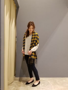 「リバーシブル」｜「アイテム（チュニック）」を使った、Chikaさん（レディース・163cm）の秋コーディネート