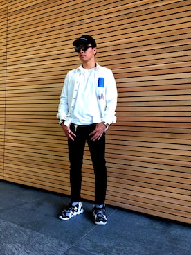 「RAF SIMONS（ラフシモンズ）のアイテム（その他アウター）」を使った、かげさん（メンズ・172cm）の春コーディネート