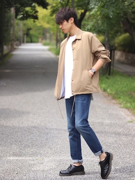 「リドム」｜「アイテム（その他アウター）」を使った、SHOTAさん（メンズ・176cm）の秋コーディネート