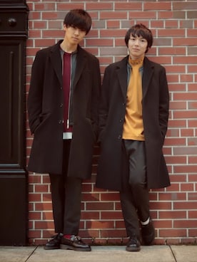 「STUDIOUS（ステュディオス）のアイテム（ライダースジャケット）」を使った、SHOTAさん（メンズ・176cm）の秋コーディネート