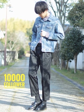 「H&M（エイチ・アンド・エム）のアイテム（シャツ/ブラウス）」を使った、SHOTAさん（メンズ・176cm）の冬コーディネート