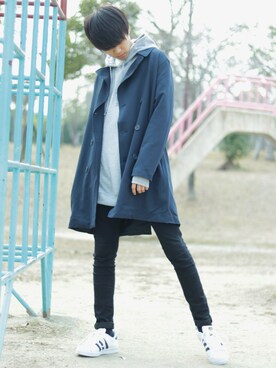「リドム」｜「アイテム（トレンチコート）」を使った、SHOTAさん（メンズ・176cm）の冬コーディネート