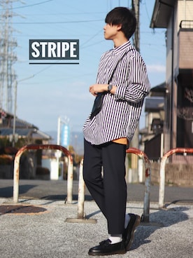 「H&M（エイチ・アンド・エム）のアイテム（シャツ/ブラウス）」を使った、SHOTAさん（メンズ・176cm）の春コーディネート