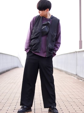 「タッセルローファー」｜「アイテム（その他アウター）」を使った、SHOTAさん（メンズ・176cm）の冬コーディネート