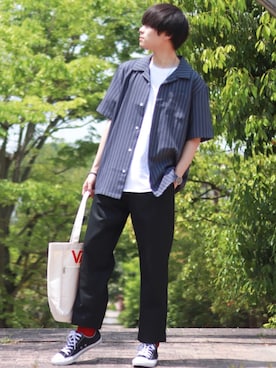 「TOMMY HILFIGER（トミーヒルフィガー）のアイテム（トップス）」を使った、SHOTAさん（メンズ・176cm）の春コーディネート