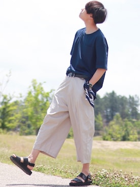 「オフホワイト」｜「アイテム（アナログ腕時計）」を使った、SHOTAさん（メンズ・175cm）の夏コーディネート