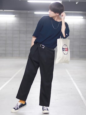 「LIDNM（リドム）のアイテム」を使った、SHOTAさん（メンズ・176cm）の夏コーディネート