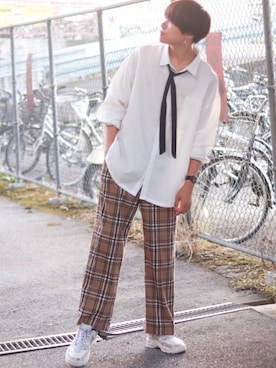 「BASQUE magenta（バスクマゼンタ）のアイテム（パンツ）」を使った、SHOTAさん（メンズ・176cm）の夏コーディネート