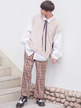 「BASQUE magenta（バスクマゼンタ）のアイテム（パンツ）」を使った、SHOTAさん（メンズ・176cm）の秋コーディネート