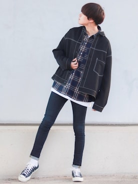 「RAGEBLUE（レイジブルー）のアイテム（ブルゾン）」を使った、SHOTAさん（メンズ・176cm）の秋コーディネート