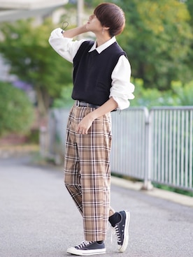 「BASQUE magenta（バスクマゼンタ）のアイテム（パンツ）」を使った、SHOTAさん（メンズ・176cm）の秋コーディネート