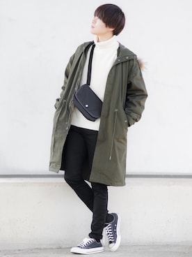「CASPER JOHN（キャスパージョン）のアイテム（モッズコート）」を使った、SHOTAさん（メンズ・176cm）の秋コーディネート