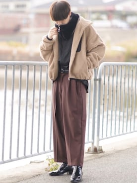 「Saint Laurent（サンローラン）のアイテム（シューズ）」を使った、SHOTAさん（メンズ・176cm）の冬コーディネート