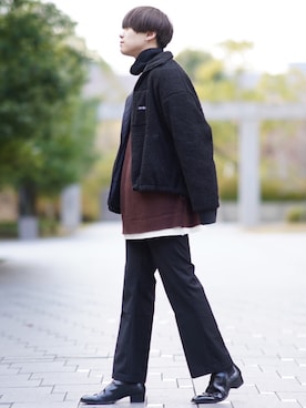 「Saint Laurent（サンローラン）のアイテム（シューズ）」を使った、SHOTAさん（メンズ・176cm）の冬コーディネート