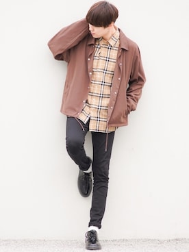 「RAGEBLUE（レイジブルー）のアイテム（シューズ）」を使った、SHOTAさん（メンズ・176cm）の冬コーディネート