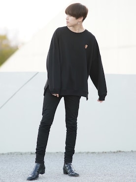 「Saint Laurent（サンローラン）のアイテム（シューズ）」を使った、SHOTAさん（メンズ・176cm）の冬コーディネート