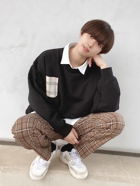 「ZIP FIVE（ジップファイブ）のアイテム（スウェット）」を使った、SHOTAさん（メンズ・176cm）の冬コーディネート