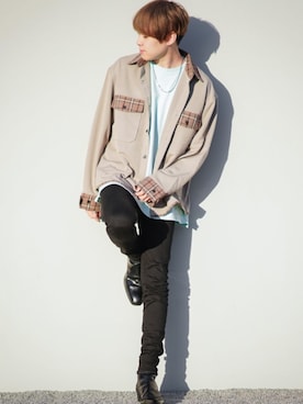 「Saint Laurent（サンローラン）のアイテム（シューズ）」を使った、SHOTAさん（メンズ・176cm）の春コーディネート