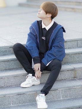 「CASPER JOHN（キャスパージョン）のアイテム（デニムジャケット）」を使った、SHOTAさん（メンズ・176cm）の春コーディネート