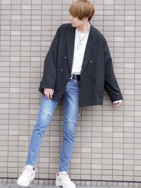 「BASQUE magenta（バスクマゼンタ）のアイテム（パンツ）」を使った、SHOTAさん（メンズ・176cm）の春コーディネート