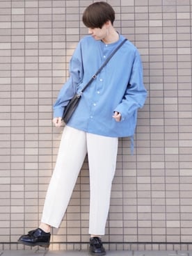「サックスブルー」｜「アイテム（その他）」を使った、SHOTAさん（メンズ・176cm）の春コーディネート