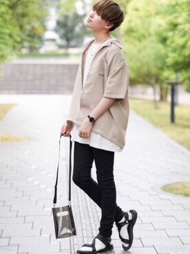 「BASQUE magenta（バスクマゼンタ）のアイテム（Tシャツ/カットソー）」を使った、SHOTAさん（メンズ・176cm）の夏コーディネート