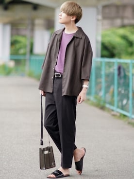 「BASQUE magenta（バスクマゼンタ）のアイテム」を使った、SHOTAさん（メンズ・176cm）の夏コーディネート