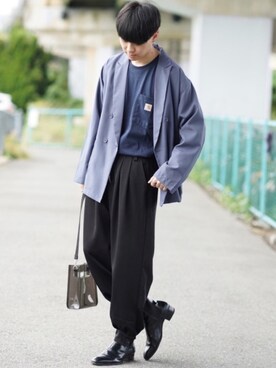 「Saint Laurent（サンローラン）のアイテム（シューズ）」を使った、SHOTAさん（メンズ・176cm）の秋コーディネート
