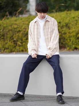 「Dr. Martens（ドクターマーチン）のアイテム（その他シューズ）」を使った、SHOTAさん（メンズ・176cm）の冬コーディネート