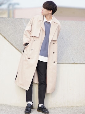 「春めきシューズ」｜「アイテム（トレンチコート）」を使った、SHOTAさん（メンズ・176cm）の春コーディネート